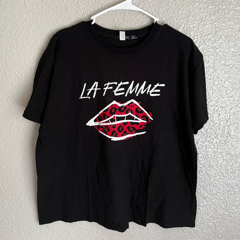 Black Cropped Tee Shirt